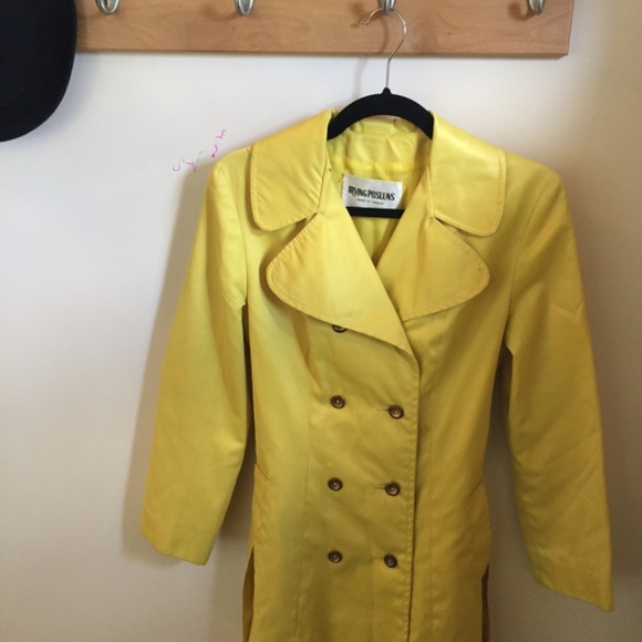 Lemon Yellow Vintage mid-length coat (1960s) - brand Irving Posluns - Picture 2 of 7